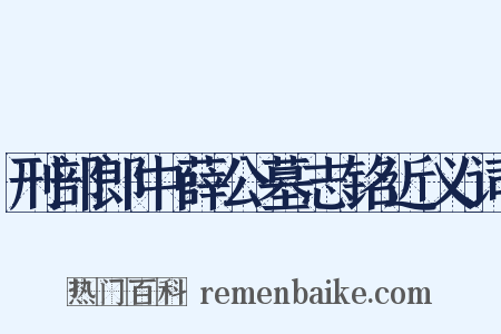 刑部郎中薛公墓志铭近义词是什么意思的图片